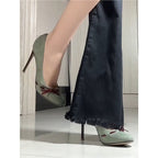 Damen elegante Pumps mit dekorativer Schleifenapplikation