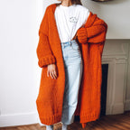 Damen Langärmeliger Grobstrick Cardigan R&B