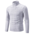 Herren Strickpullover mit hochgeschlossenem Kragen und Zopfmuster R&B