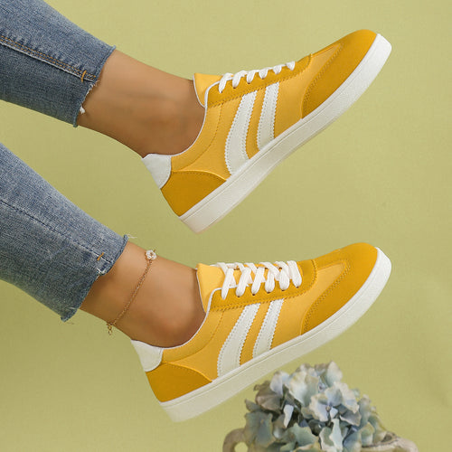 Damen Modische Sneakers im sportlichen Design mit Kontraststreifen R&B