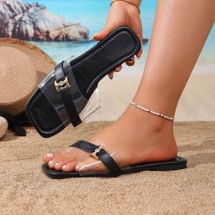Damen Elegante Flip-Flops mit funkelndem Dekorelement R&B