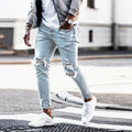 Herren Ripped Jeans im modernen Used-Look mit lässigem Schnitt R&B