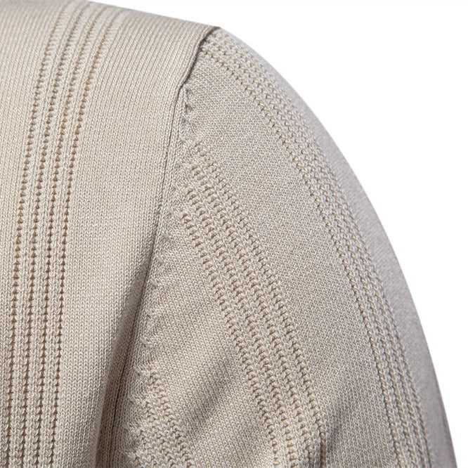 Herren Kurzarm Polo-Shirt mit strukturiertem Streifenmuster