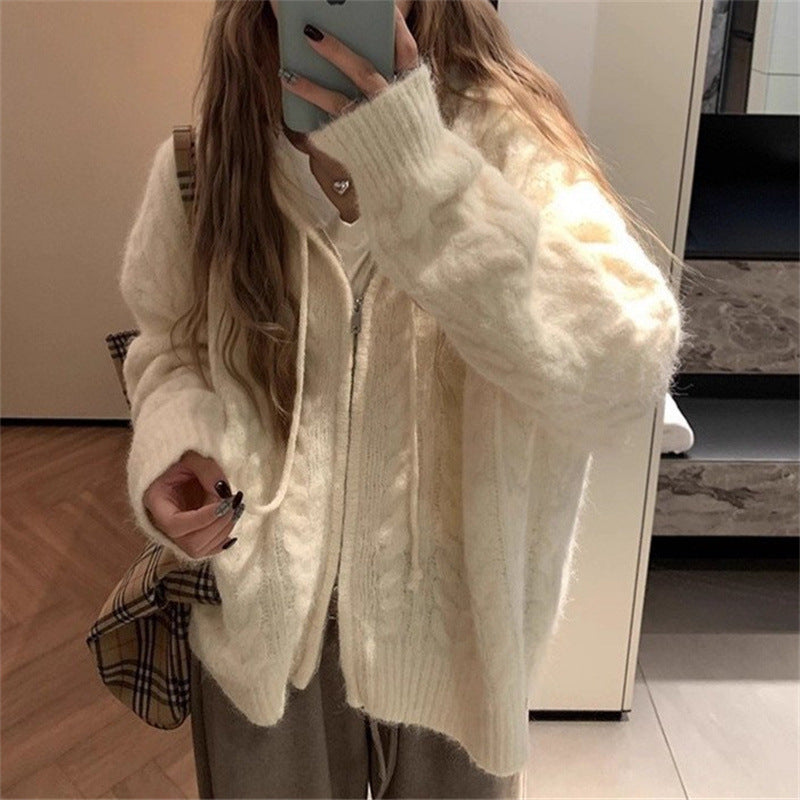 Damen kuscheliger Cardigan mit weit geschnittenen Ärmeln und feiner Struktur R&B