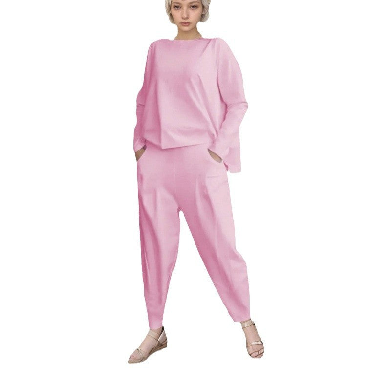 Damen Sportliches Sweat-Outfit mit elastischem Bund und geräumigen Taschen R&B