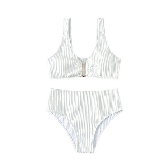 Damen Hochgeschnittener Bikini mit einzigartiger Rippstruktur R&B