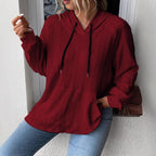 Damen halsferne Kapuzenpullover mit strukturiertem Design R&B