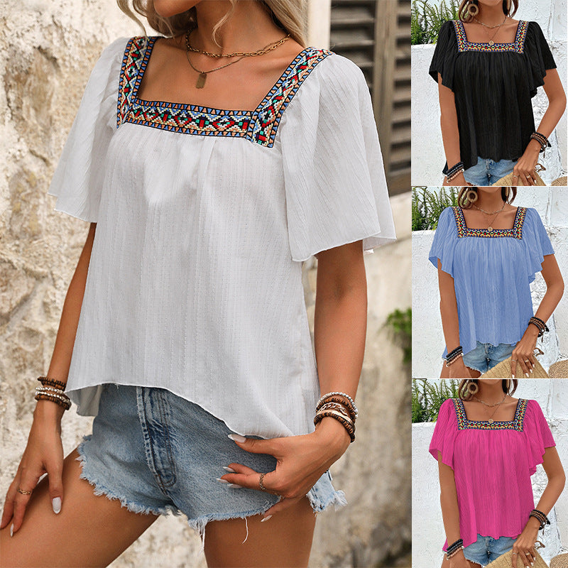 Damen Luftige Sommerbluse mit Stickereien R&B