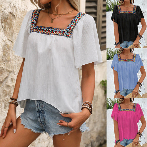 Damen Luftige Sommerbluse mit Stickereien R&B