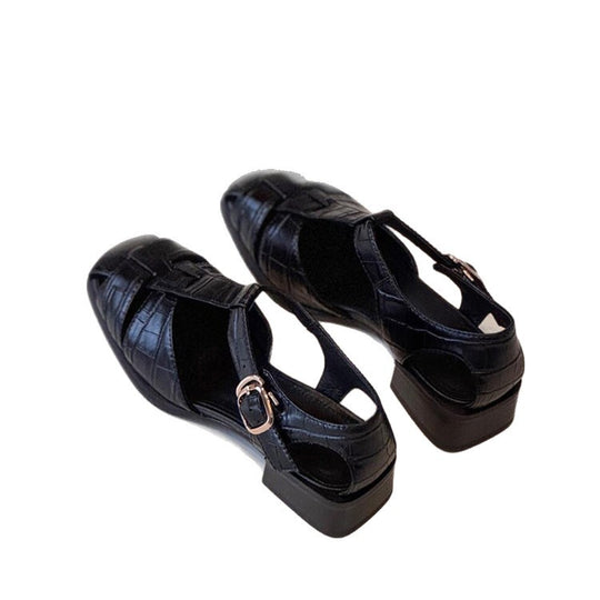 Damen Slingback Sandalen mit stilvollem Krokodillederdesign R&B