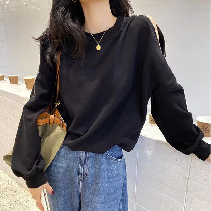 Damen lässiger Oversized Pullover mit offenen Schultern und modernem Design