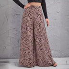 Damen Weite Palazzo-Hose mit modernem Punktmuster und hohem Bund R&B