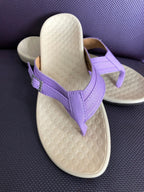 Damen Elegante und komfortable Zehentrenner-Sandalen mit verstellbarem Riemen R&B