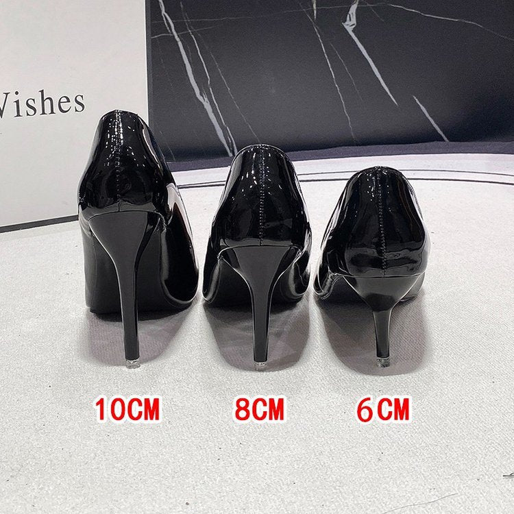 Damen Spitzen High Heels mit glänzender Oberfläche R&B
