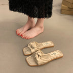 Damen modische Sandalen mit dekorativem Schleifenakzent und rutschfester Sohle R&B