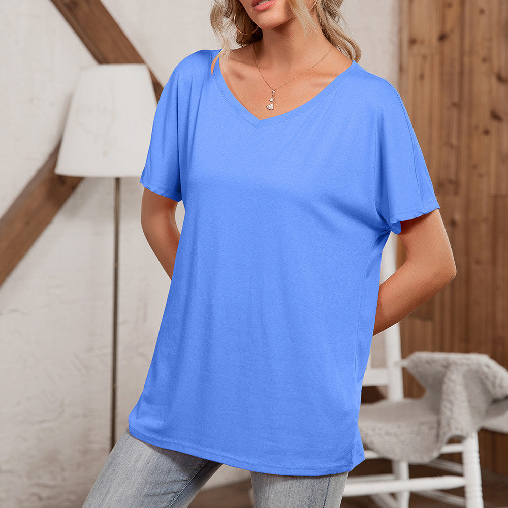 Damen asymmetrisches Oversized T-Shirt mit lässigem Schnitt R&B
