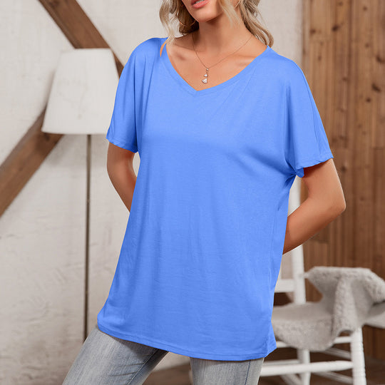 Damen asymmetrisches Oversized T-Shirt mit lässigem Schnitt R&B