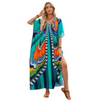 Damen Strandkleid im bunten Grafischen Design R&B