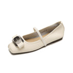 Damen elegante Ballerinas mit modischer Schleife und komfortablem Riemen
