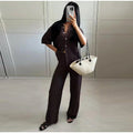 Damen Plissierte Strickhose R&B