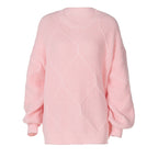 Damen Grobstrickpullover mit asymmetrischem Schnitt und weitem Bund R&B