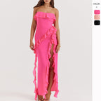 Damen Abendkleid im eleganten Rüschenstil EB