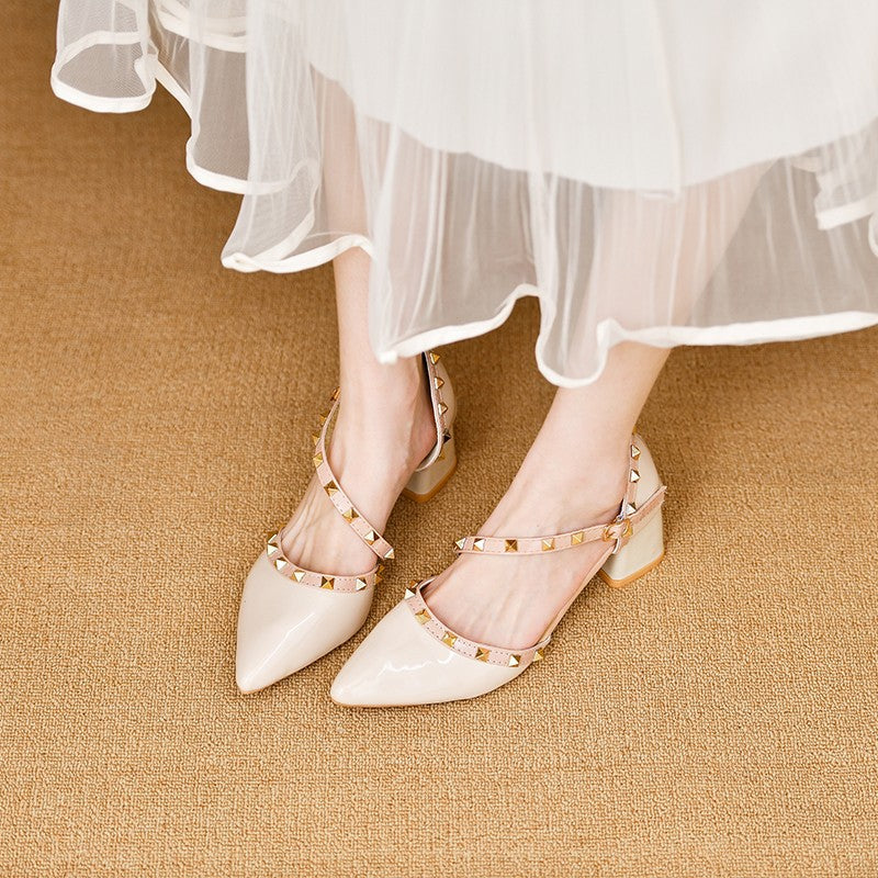 Damen Elegante Strapschuhe mit dekorativen Nieten R&B