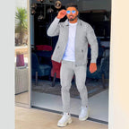 Herren eleganter und bequemer Sportanzug mit strukturierter Oberfläche R&B
