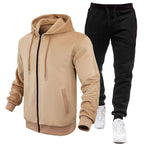 Herren Sportlicher Hoodie- und Jogginganzug mit Fleece-Futter und praktischen Taschen R&B
