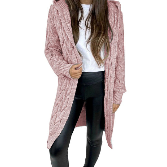 Damen Langstrickmantel aus Kabelstrick R&B