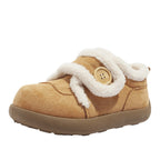 Damen Hausschuhe mit Fleece-Futter und Knopfverschluss