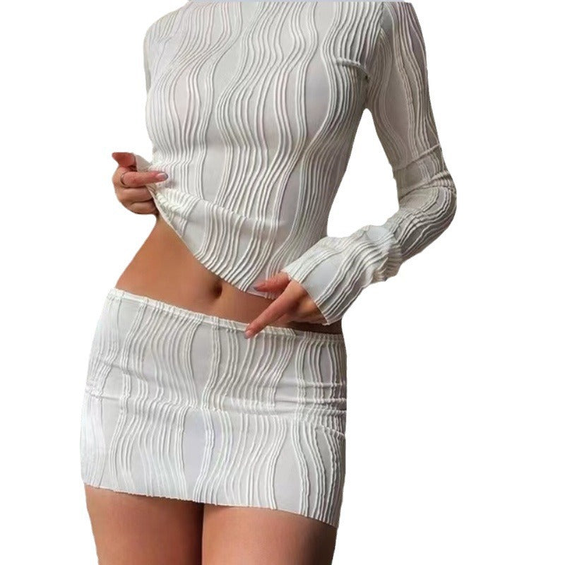 Damen Langarmshirt mit strukturiertem Design R&B