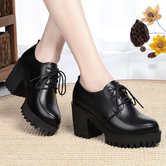 Damen Trendige Schnürstiefeletten mit robustem Blockabsatz R&B