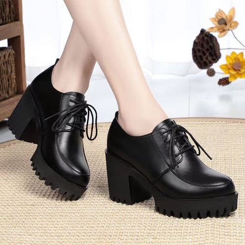 Damen Trendige Schnürstiefeletten mit robustem Blockabsatz R&B