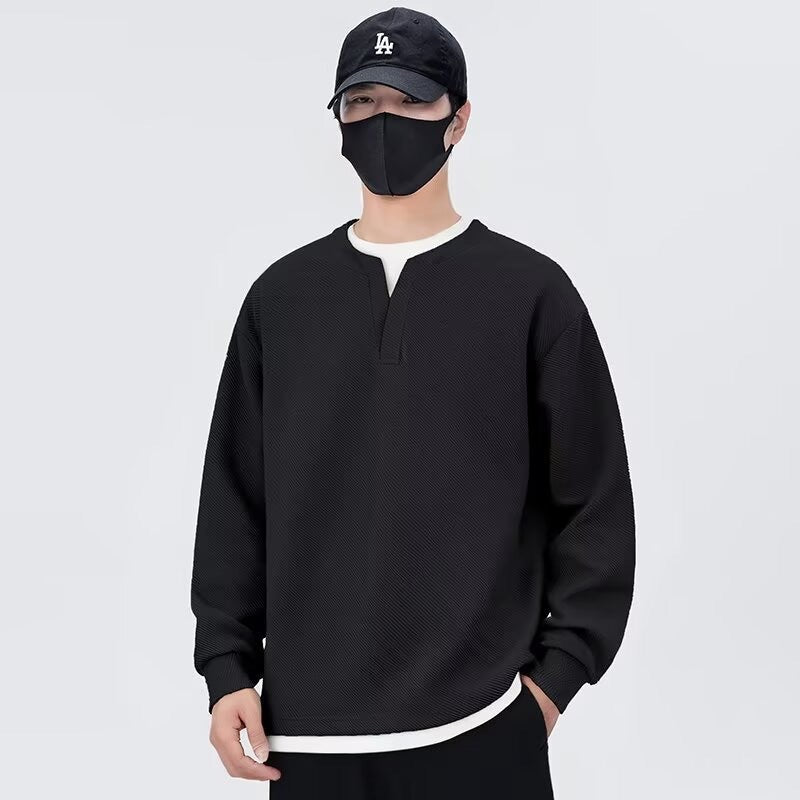 Herren lässiger Sweatshirt mit modernem Stehkragen und hochwertiger Textur