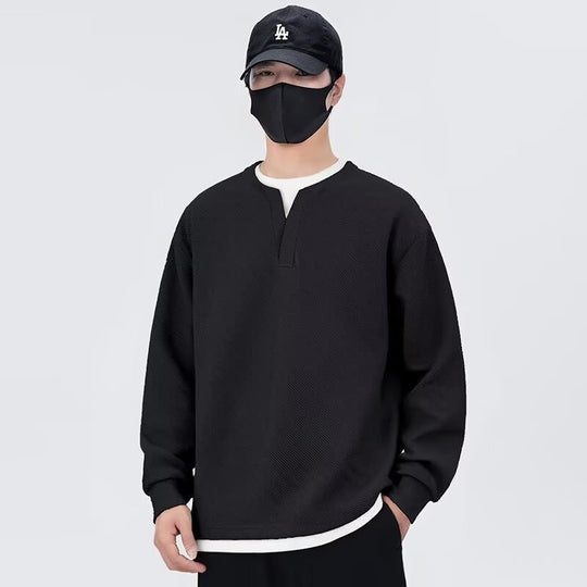Herren lässiger Sweatshirt mit modernem Stehkragen und hochwertiger Textur R&B