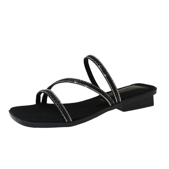 Damen Elegante Riemchensandalen mit funkelnden Strass-Akzenten R&B