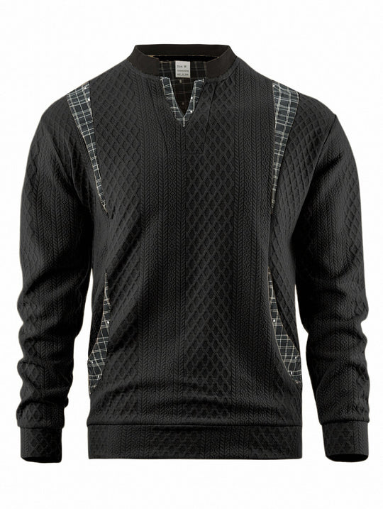 Herren Strickpullover mit modischen Karoelementen R&B