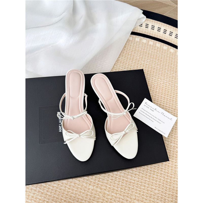Damen stilvolle Mules mit dekorativen Schleifen R&B