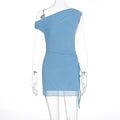 Damen Raffiniertes One-Shoulder Minikleid mit seitlicher Raffung R&B