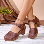 Damen Clogs mit floralen Perforationen und Komfort-Fersenriemen R&B