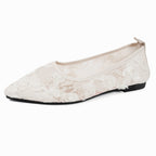 Damen elegante spitze Ballerinas mit floralen Akzenten R&B