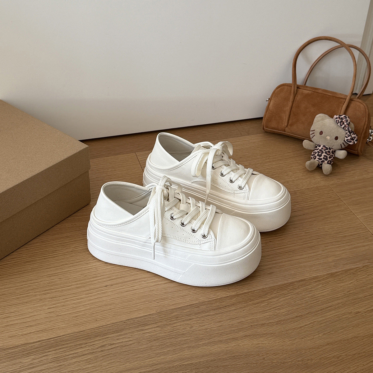 Damen Hochwertige Sneaker mit dämpfender Plattform und atmungsaktiver Obermaterialstruktur