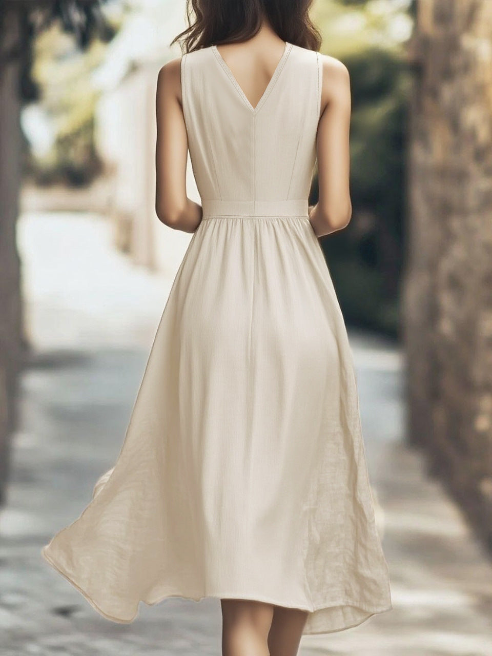 Damen Wickelkleid mit tiefem V-Ausschnitt und praktischen Taschen R&B