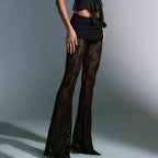 Damen Spitzentransparentes Hosen Set R&B