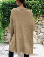 Damen Strickcardigan mit legerem Schnitt und tiefen Taschen R&B