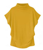 Damen Drapiertes Oversize-Top Stehkragen