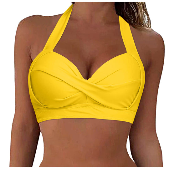 Damen Sportliches Bikinioberteil mit tiefem Ausschnitt und Halter-Design R&B