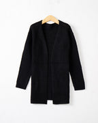 Damen Offene Strickjacke mit lässigem Schnitt und Taschen