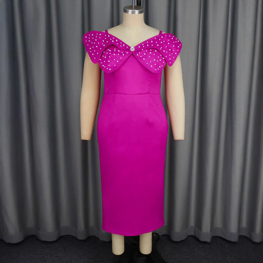 Damen Abendkleid mit auffälligen Rüschen und Glitzer-Details R&B